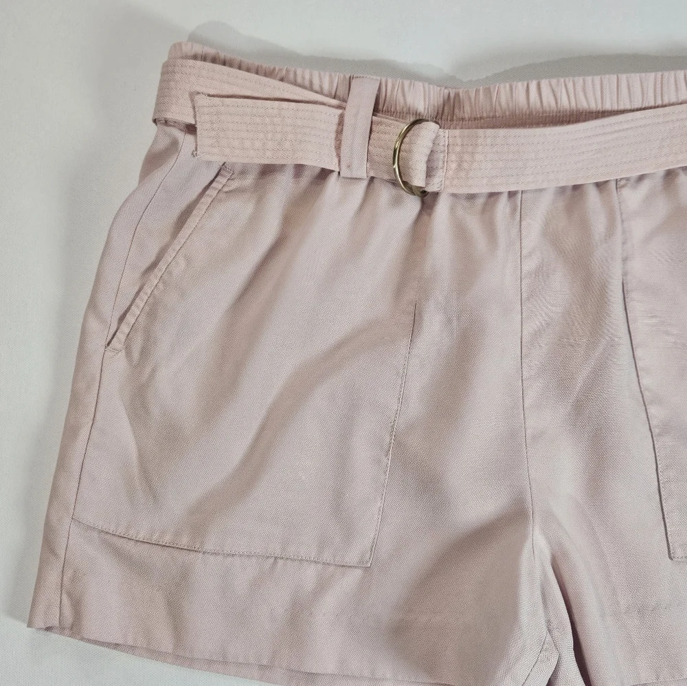 J. Crew Womens Shorts‎ Size Large Pink Belted Stretch Waist Summer Mini Preppy